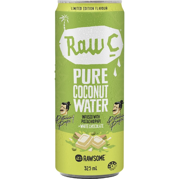 Raw C Pure Coconut Water White Chocolate & Pistachio Papi 325mL
