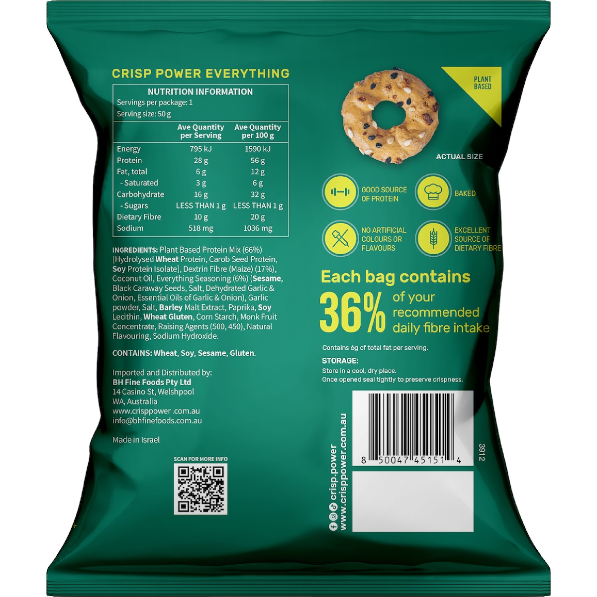 Crisp Power Protein Pretzel Everything  50g