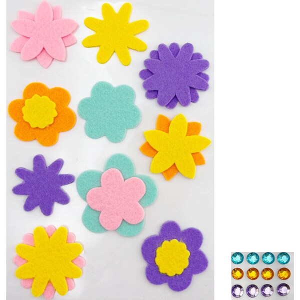 Easter Felt Flower Stickers Kit each