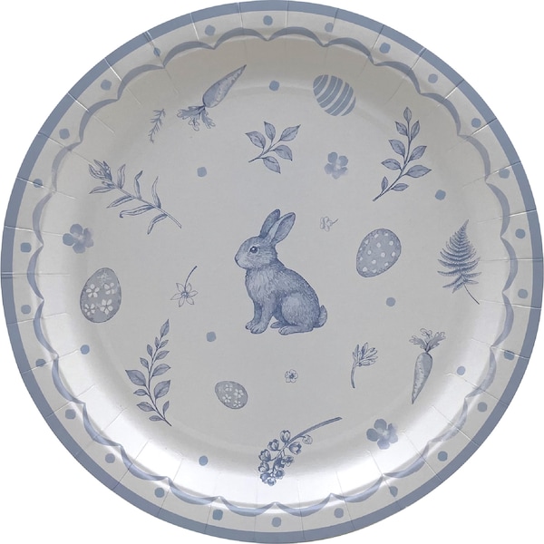 Easter Paper Plates Blue 8 pack
