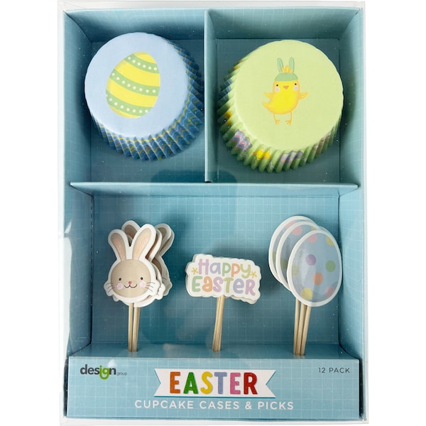 Easter Cupcake Cases & Picks 12 pack