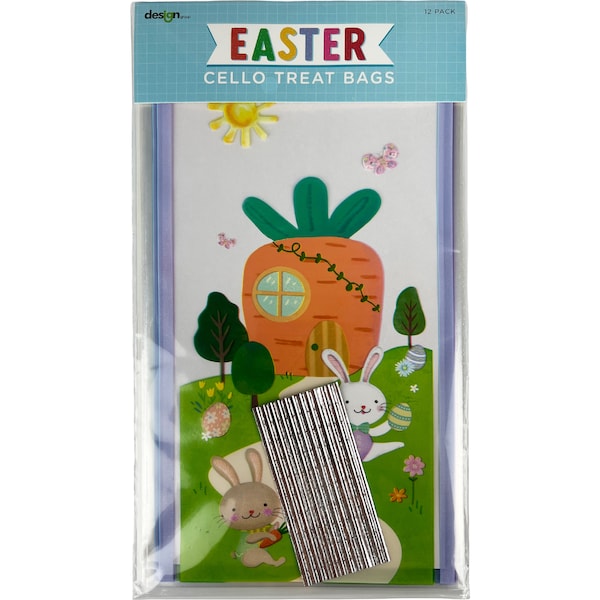 Easter Cellophane Treat Bags 12 pack