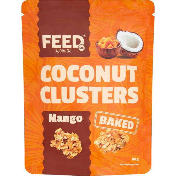 Feed Me Coconut Clusters Mango 80g