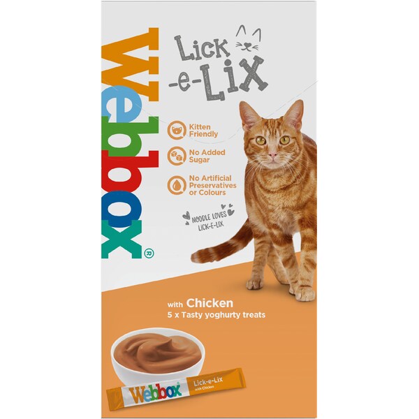 Webbox Lick-E-Lix Yoghurty Cat Treats Chicken 15g x 5 pack