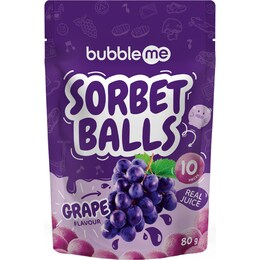 bubbleme Sorbet Balls Grape 80g – Woolworths