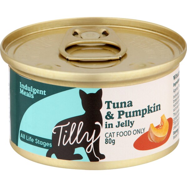 Tilly Wet Cat Food Can Tuna & Pumpkin In Jelly 80g
