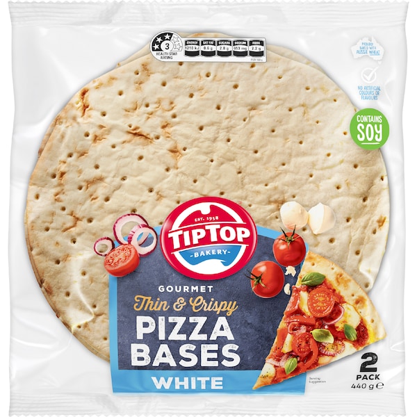 Tip Top Gourmet Pizza Bases White 2 pack
