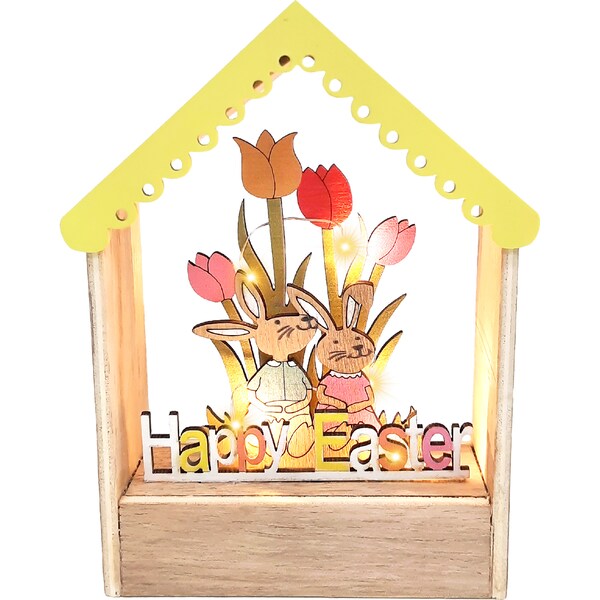 Mirabella Light-Up Easter House Decoration each