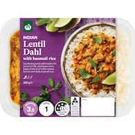 Woolworths Indian Lentil Dahl With Basmati Rice
