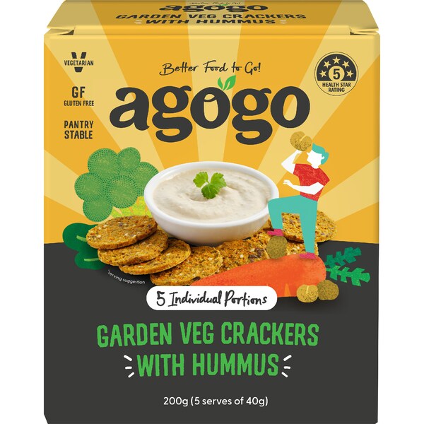 Agogo Garden Veg Crackers With Hummus 200g