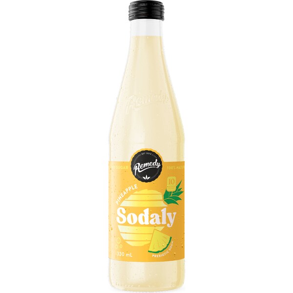 Remedy Sodaly Prebiotic Soda Pineapple 330mL