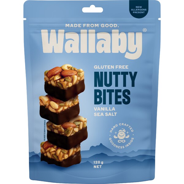 Wallaby Gluten Free Nutty Bites Vanilla Sea Salt 120g