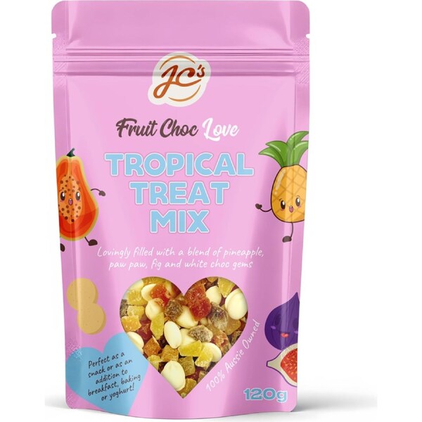 JC's Fruit Choc Tropical Treat Mix 120g