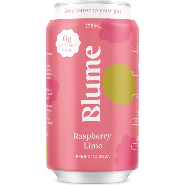 Blume Sparkling Prebiotic Soda Raspberry Lime 375mL
