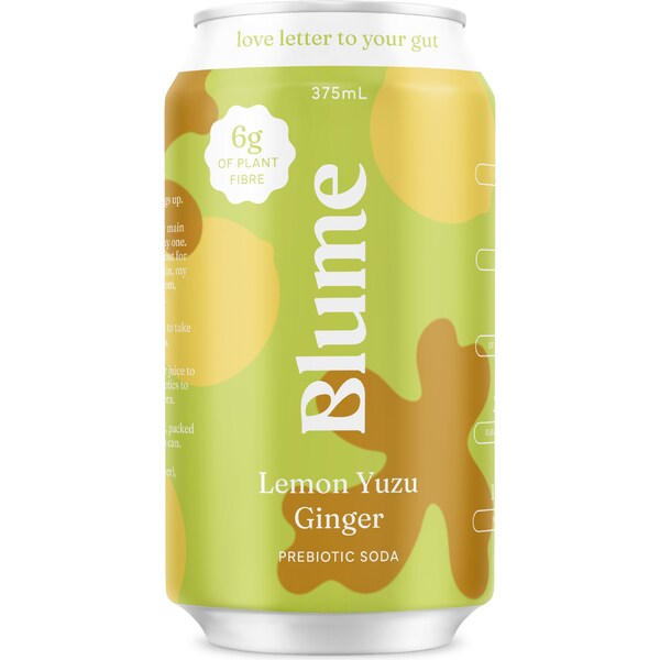 Blume Sparkling Prebiotic Soda Lemon Yuzu Ginger 375mL