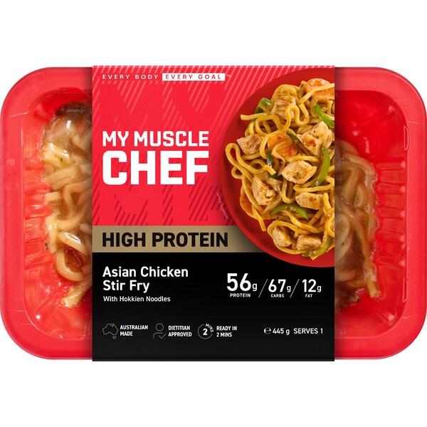 My Muscle Chef Asian Chicken Stir Fry With Hokkien Noodles 445g