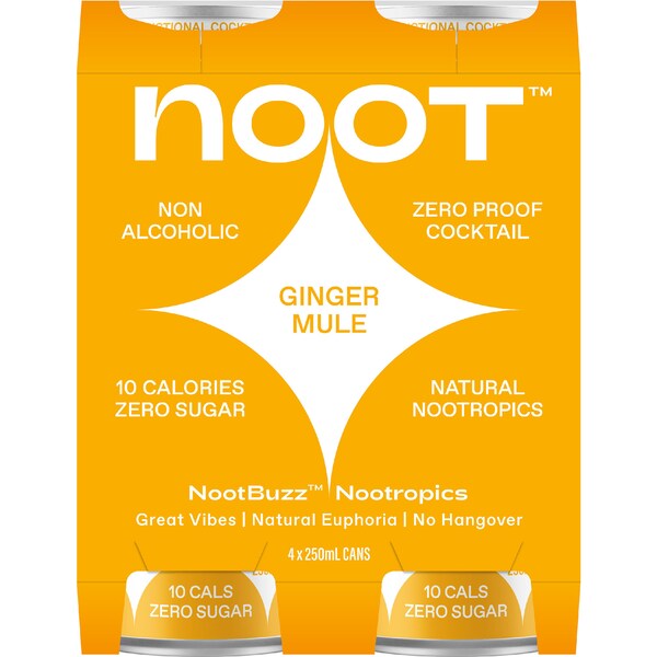 Noot Non Alcoholic Cocktail Cans Ginger Mule 250mL x 4 pack