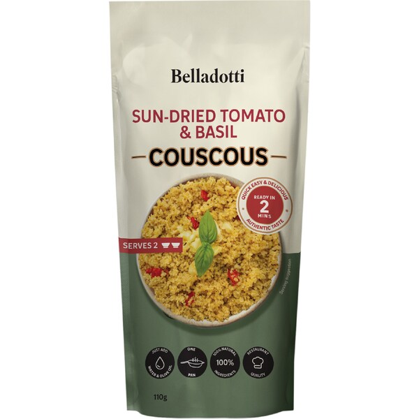 Belladotti Cous Cous Sun-Dried Tomato & Basil 110g