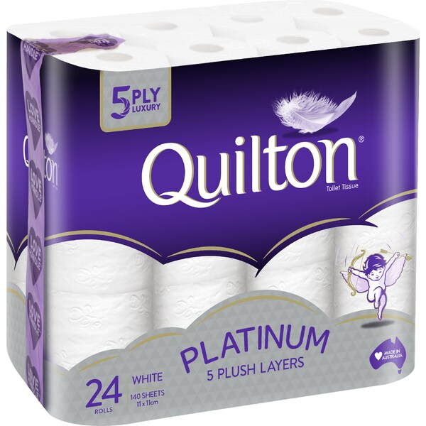 Quilton Platinum White 5 Ply Toilet Tissue 24 pack