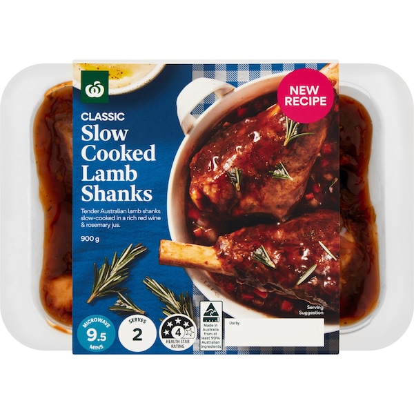 Woolworths Slow Cooked Lamb Shanks 900g