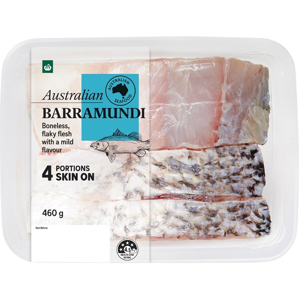 Woolworths Barramundi Portions Skin On 460g