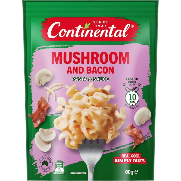 Continental Pasta & Sauce Mushroom & Bacon 80g