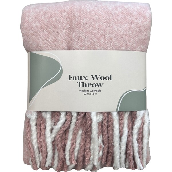 Faux Wool Throw Mauve each