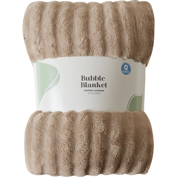 Queen Bed Bubble Blanket Taupe each