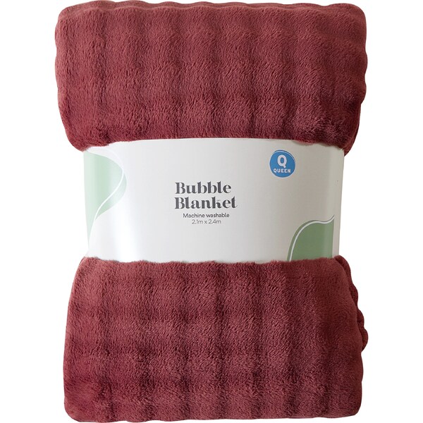 Queen Bed Bubble Blanket Burgundy each