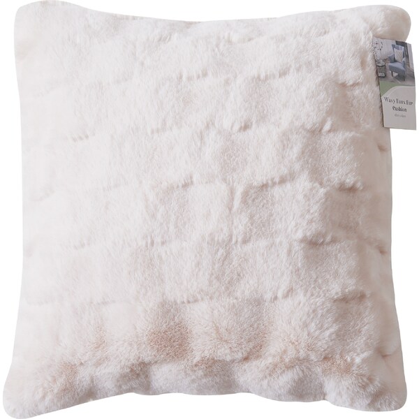 Wavy Faux Fur Cushion Cream each