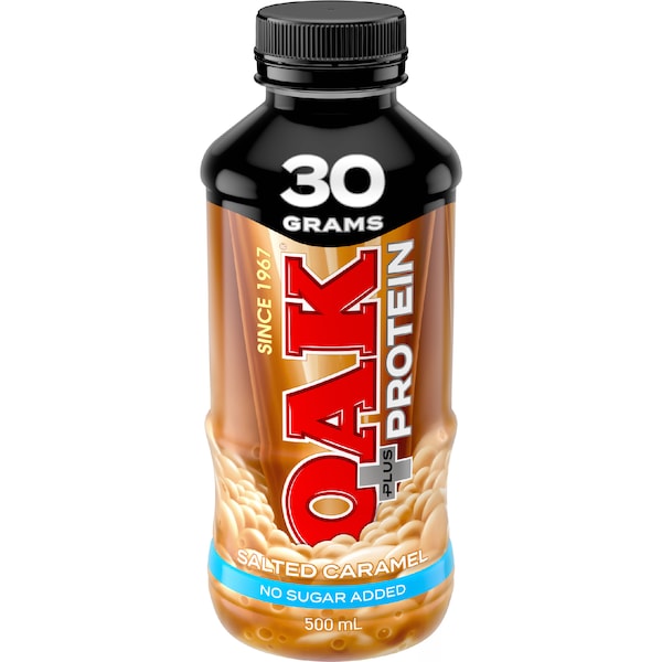Oak Plus Protein Salted Caramel No Added Sugar Flavoured Milk 500mL