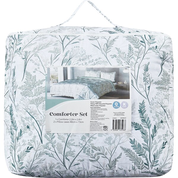 Queen/King Comforter Bed Set Green each