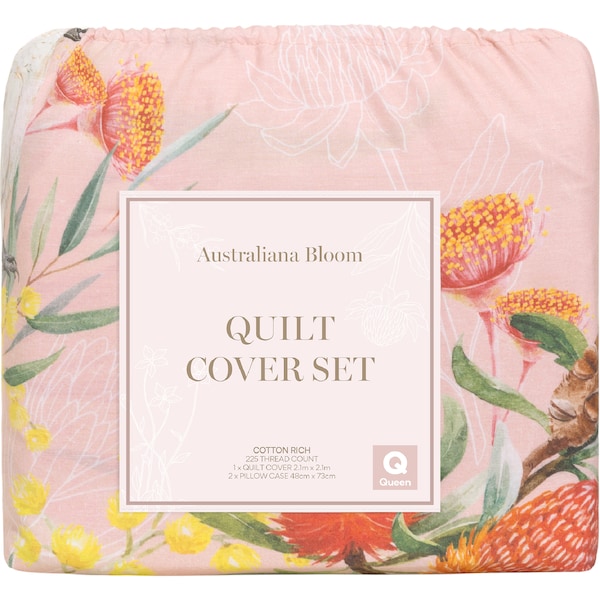 Australiana Bloom Queen Quilt Cover Set each