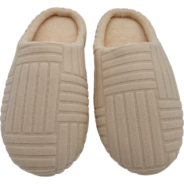 Ladies Sherpa Scuff Slippers Cream Size 5/6 each