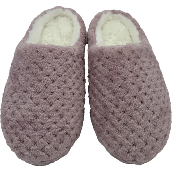 Ladies Sherpa Scuff Slippers Lilac Size 9/10 each