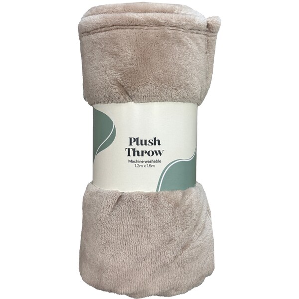 Plush Throw Beige each
