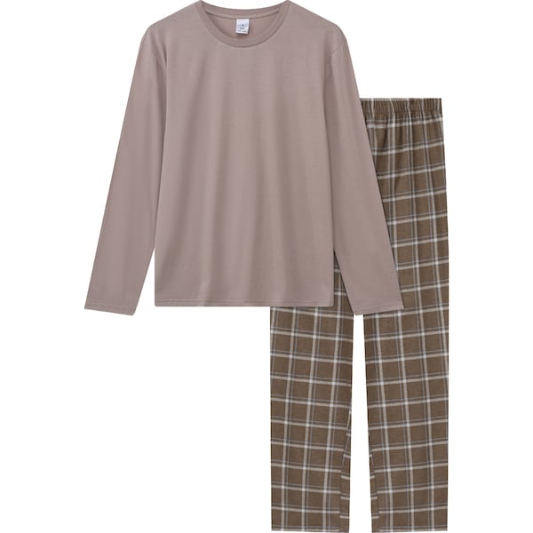 Mens Flannelette Pyjamas Beige Size XL each