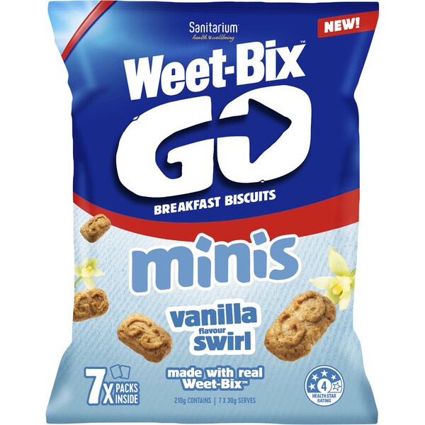 Weet-Bix Weet-Bix Go Minis Vanilla Swirl 7 Pack