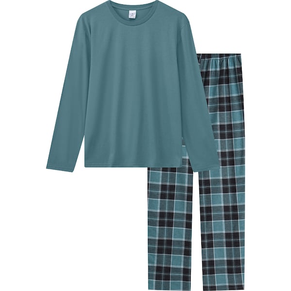 Mens Flannelette Pyjamas Green Size XL each