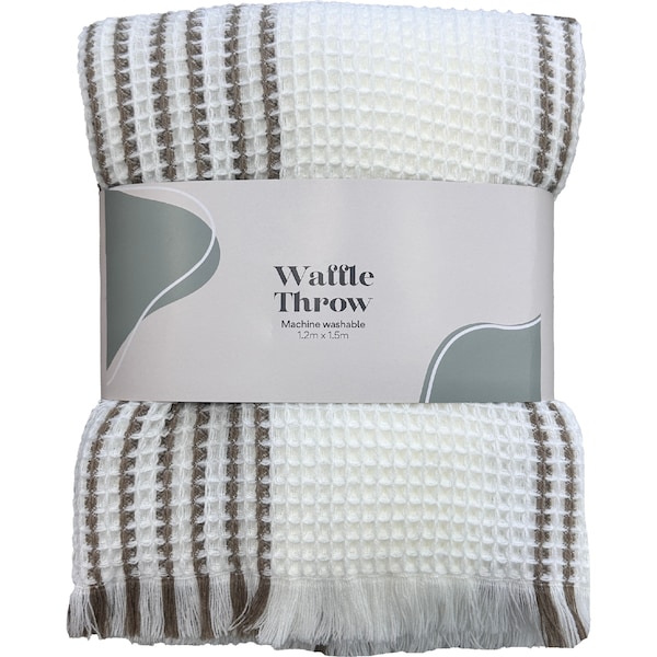 Waffle Throw Brown Check each