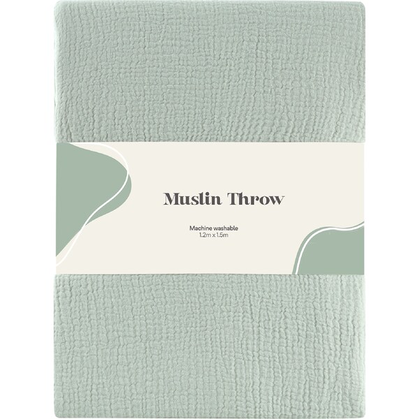 Muslin Plush Throw Green each