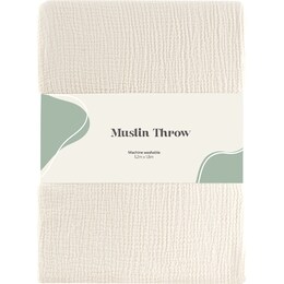 Muslin Plush Throw Cream each – Woolworths