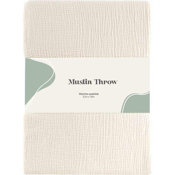 Muslin Plush Throw Cream each