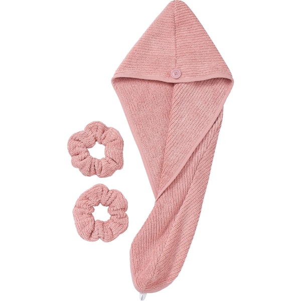 Hair Wrap & Scrunchies Set Pink each