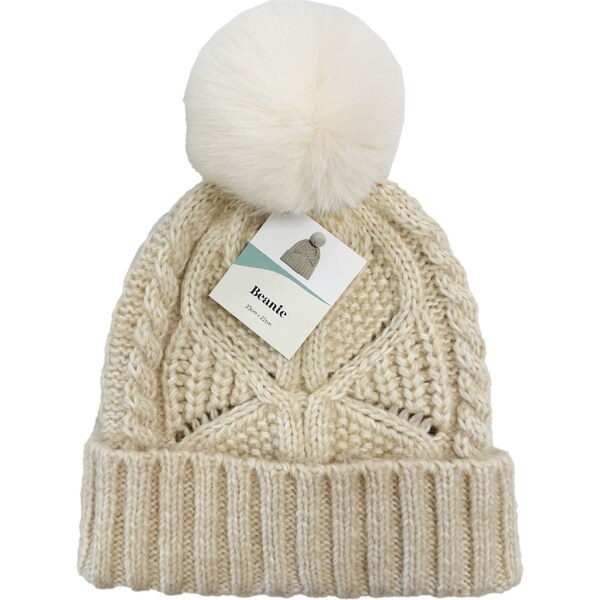 Ladies Beanie Beige each