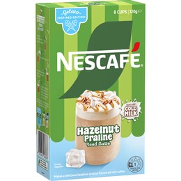 Nescafe Iced Latte Sachets Hazelnut Praline 8 pack – Woolworths