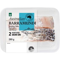 Woolworths 2 Pack Australian Barramundi Portions Skin On