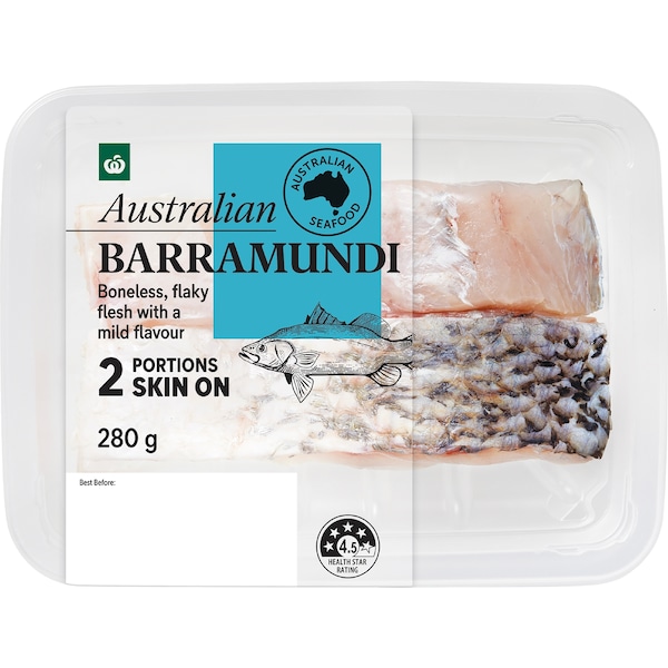 Woolworths Australian Barramundi Portions Skin On 280g