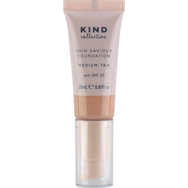 KIND Collective Skin Saviour Foundation With SPF 50 Medium Tan 20mL