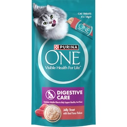 Purina One Digestive Care Cat Treats Jelly With Tuna Chunks 14g x 4 pack – Woolworths